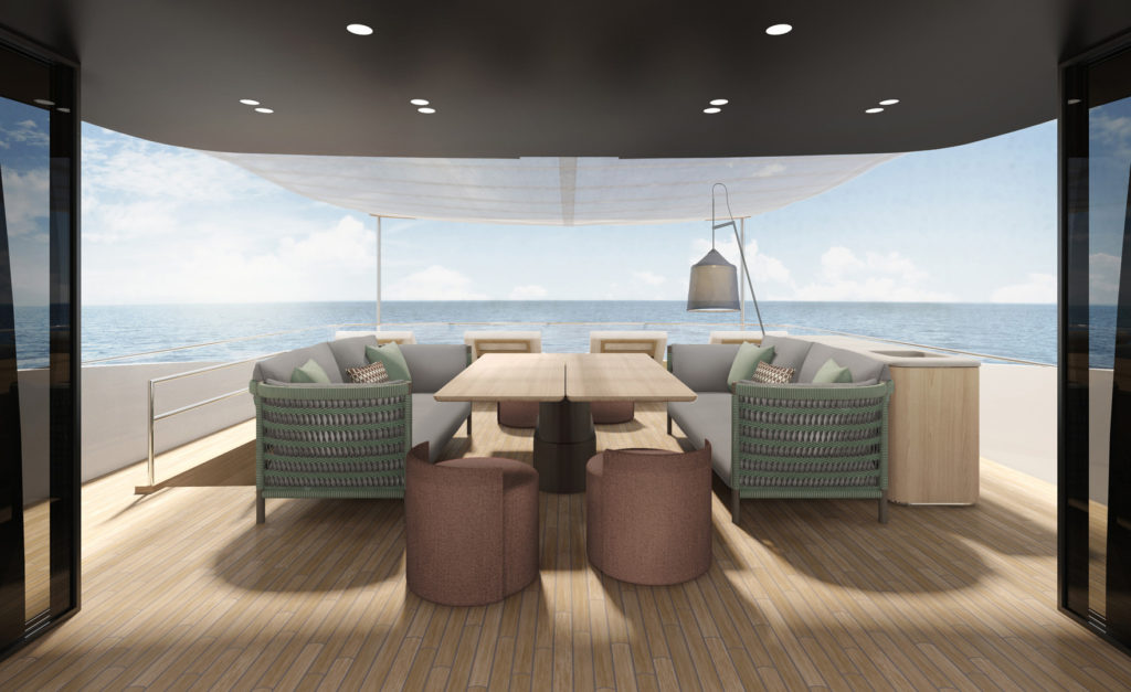 Yacht Sanlorenzo SD96 Residential Biscuit Urquiola pavimento in legno parquet