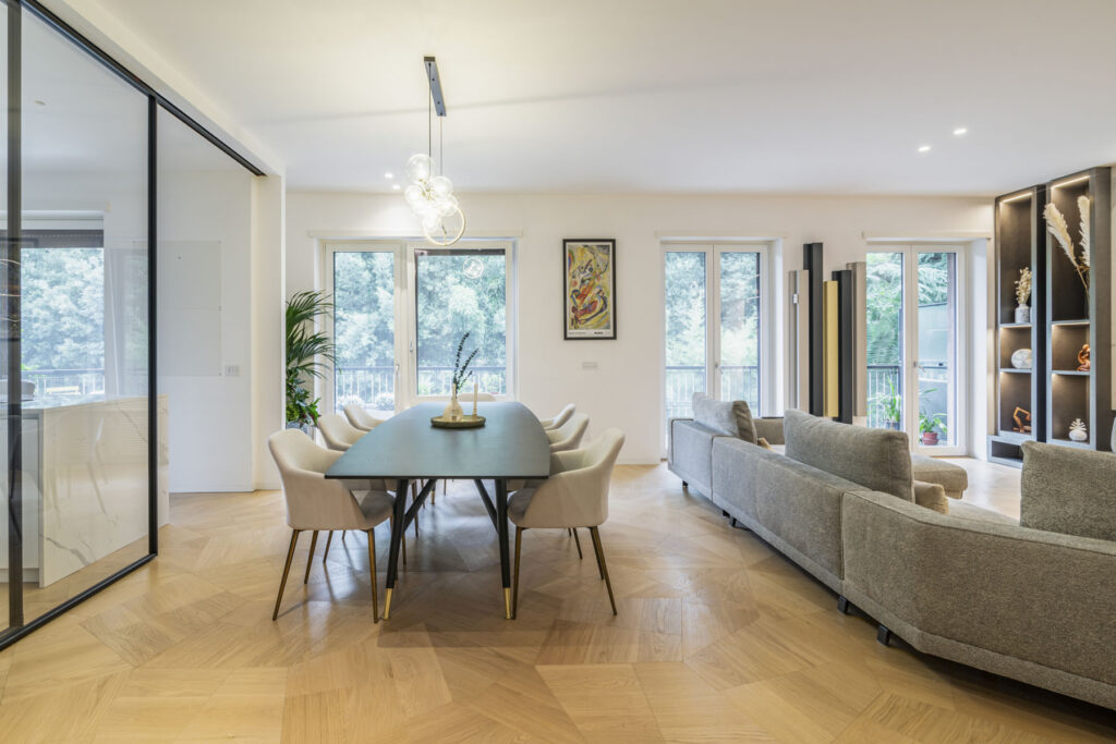 parquet rovere naturale cucina penthouse roma ponte milvio